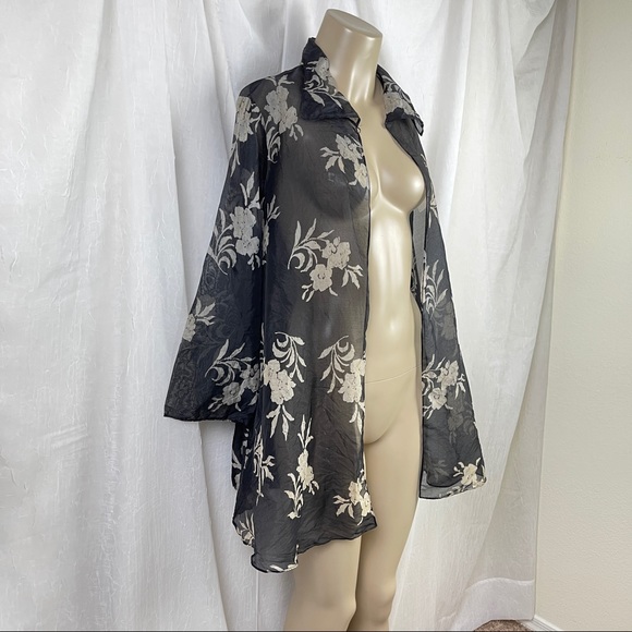 🚫SOLD🚫 VTG 80’s Jeannene Booher Sheer Black Cover Up - Picture 10 of 16